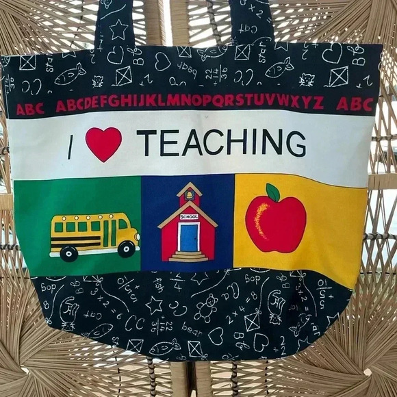 🔥 5/$20. OR 10/$40. TEACHER tote bag. EXCELLENT CONDITION - Picture 1 of 5